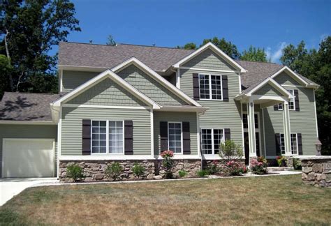 sage green house white trim